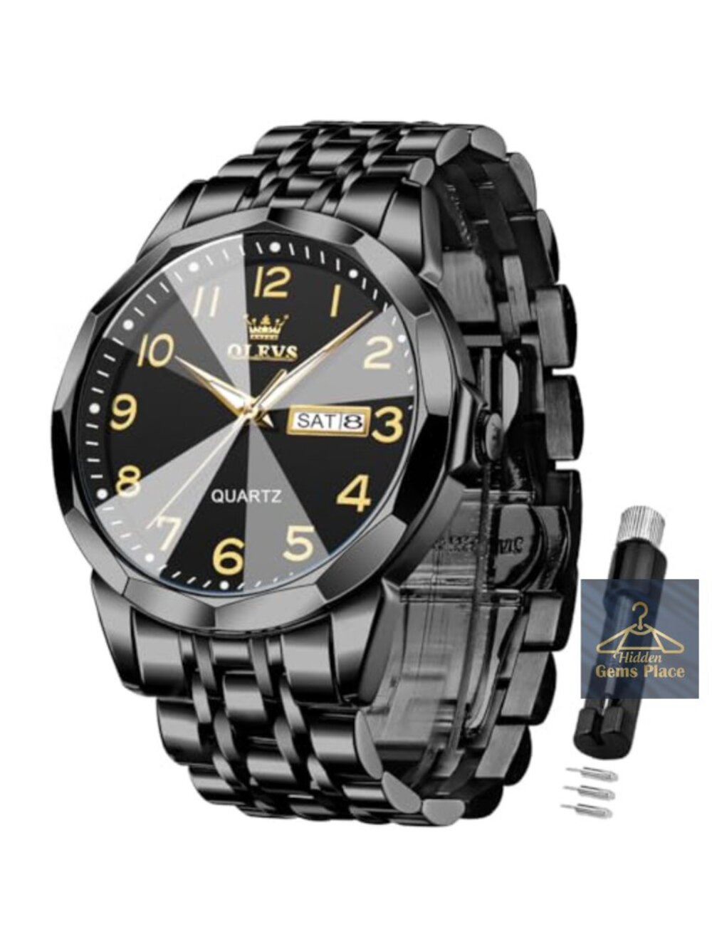 Men's Analog Quartz Watch Stainless Steel Water Resistant Easy Read Date
